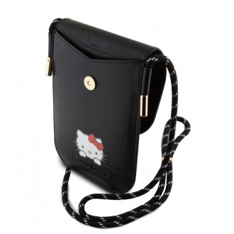Hello Kitty PU Leather Daydreaming Logo Taška na Telefon - černá