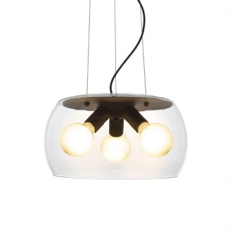 Rendl - AMANDA závěsná matná černá kouřové sklo 230V LED E27 3x15W Barva/Materiál: kouřové sklo, Barva: Černá
