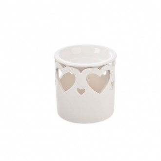 Aromalampa porcelán srdce bílá 10x10x8 cm