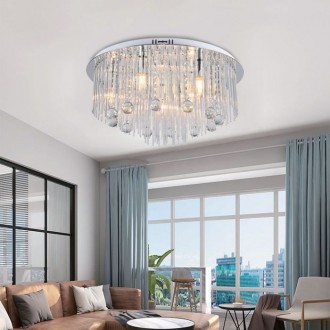 V-TAC LED designové stropní křišťálové svítidlo D600 9xE14 chrom