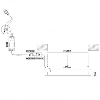 NEDES - LED vsazený panel 6W / PR / SMD / CCT / WH - LPL131