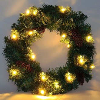 Solight vánoční věnec, průměr 40cm, 15x LED, IP44, 3x AA, časovač Stupeň krytí (IP): IP44