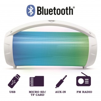 Přenosný reproduktor iParty Boombox s mikrofonem a světelnými efekty