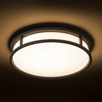 Rendl - GRANDE LED 35 stropní opálové sklo/černá 230V LED 24W IP44 3000K Barva/Materiál: chrom, opálové sklo
