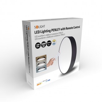 Solight LED osvětlení s dálkovým ovladačem Penley, 48W, 3360lm, 40cm, změna chromatičnosti, stmívatelné Barevná teplota (К): 3000-6000 K, Stupeň krytí (IP): IP20