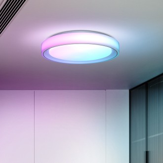 Solight LED osvětlení s dálkovým ovladačem Floco, 30W + 6W RGB, 2100lm, 40cm, změna chromatičnosti, stmívatelné Barevná teplota (К): 3000-6000 K, Stupeň krytí (IP): IP20