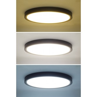 Solight LED osvětlení s dálkovým ovladačem Estela Black, 36W, 2700lm, 30cm, změna chromatičnosti, stmívatelné Barevná teplota (К): 3000-6000 K, Stupeň krytí (IP): IP20