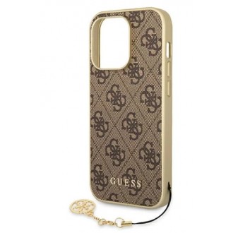 Guess 4G Charms Zadní Kryt pro iPhone 14 Pro Brown