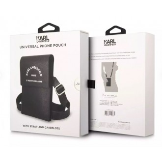 Karl Lagerfeld Saffiano Rue Saint Guillaume Wallet Phone Bag Black