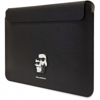 Karl Lagerfeld Saffiano Karl and Choupette Computer Sleeve 16" Black