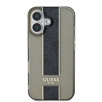 Guess IML Middle 4G Stripe Zadní Kryt pro iPhone 16 Black