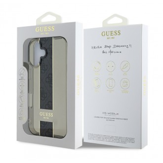 Guess IML Middle 4G Stripe Zadní Kryt pro iPhone 16 Black