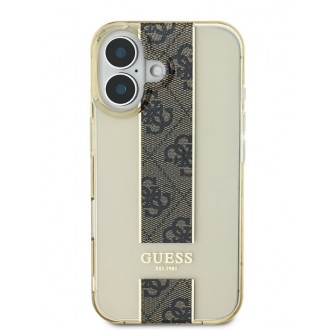 Guess IML Middle 4G Stripe Zadní Kryt pro iPhone 16 Brown