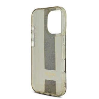 Guess IML Middle 4G Stripe Zadní Kryt pro iPhone 16 Pro Brown