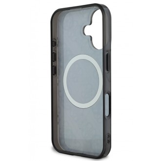 Guess IML 4G Peony MagSafe Zadní Kryt pro iPhone 16 Black