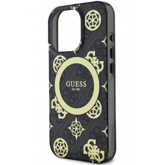 Guess IML 4G Peony MagSafe Zadní Kryt pro iPhone 16 Pro Black