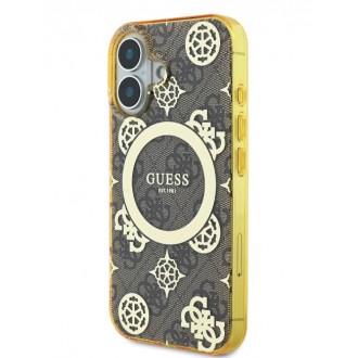 Guess IML 4G Peony MagSafe Zadní Kryt pro iPhone 16 Brown