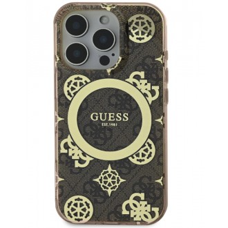 Guess IML 4G Peony MagSafe Zadní Kryt pro iPhone 16 Pro Brown