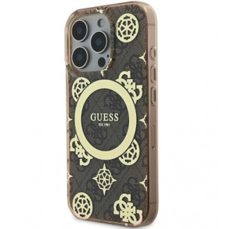 Guess IML 4G Peony MagSafe Zadní Kryt pro iPhone 16 Pro Brown