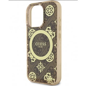 Guess IML 4G Peony MagSafe Zadní Kryt pro iPhone 16 Pro Brown