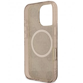 Guess IML 4G Peony MagSafe Zadní Kryt pro iPhone 16 Pro Brown