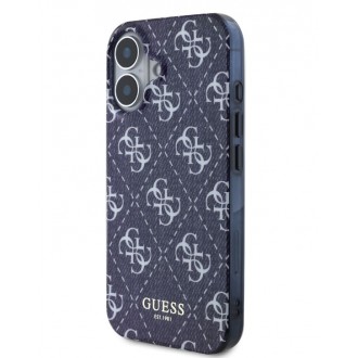 Guess IML Denim Effect MagSafe Zadní Kryt pro iPhone 16 Dark Blue