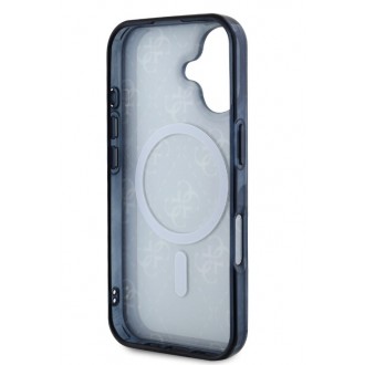 Guess IML Denim Effect MagSafe Zadní Kryt pro iPhone 16 Dark Blue