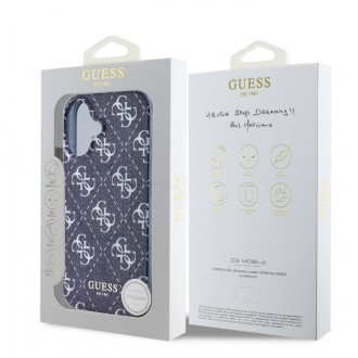 Guess IML Denim Effect MagSafe Zadní Kryt pro iPhone 16 Dark Blue