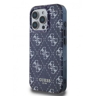 Guess IML Denim Effect MagSafe Zadní Kryt pro iPhone 16 Pro Dark Blue