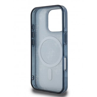 Guess IML Denim Effect MagSafe Zadní Kryt pro iPhone 16 Pro Dark Blue