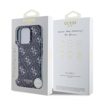 Guess IML Denim Effect MagSafe Zadní Kryt pro iPhone 16 Pro Dark Blue