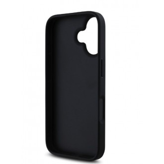 Guess PU Leather 4G Triangle Metal Logo Zadní Kryt pro iPhone 16 Black