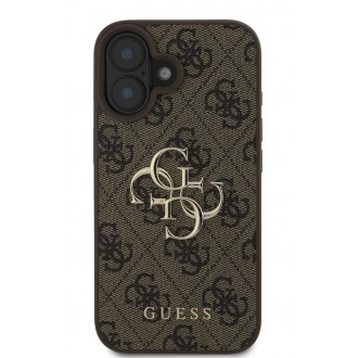 Guess PU 4G Metal Logo Zadní Kryt pro iPhone 16 Brown