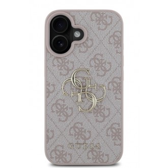 Guess PU 4G Metal Logo Zadní Kryt pro iPhone 16 Pink