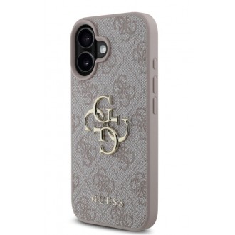 Guess PU 4G Metal Logo Zadní Kryt pro iPhone 16 Pink