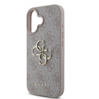 Guess PU 4G Metal Logo Zadní Kryt pro iPhone 16 Pink