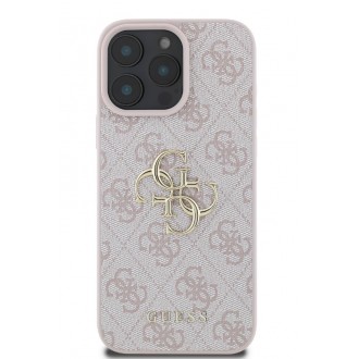 Guess PU 4G Metal Logo Zadní Kryt pro iPhone 16 Pro Pink