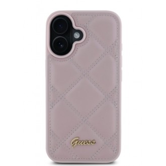 Guess PU Leather Quilted Zadní Kryt pro iPhone 16 Pink