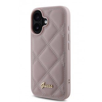 Guess PU Leather Quilted Zadní Kryt pro iPhone 16 Pink