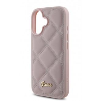 Guess PU Leather Quilted Zadní Kryt pro iPhone 16 Pink