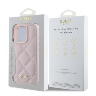 Guess PU Leather Quilted Zadní Kryt pro iPhone 16 Pro Pink