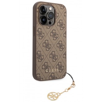 Guess 4G Charm Zadní Kryt pro iPhone 13 Pro Tone on Tone Brown