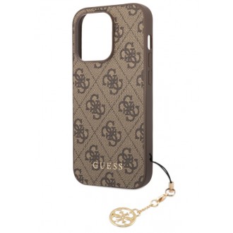 Guess 4G Charm Zadní Kryt pro iPhone 13 Pro Tone on Tone Brown