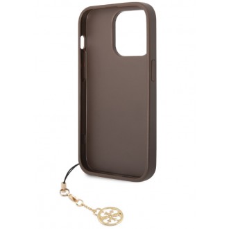 Guess 4G Charm Zadní Kryt pro iPhone 14 Pro Tone on Tone Brown