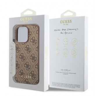 Guess 4G Charm Zadní Kryt pro iPhone 14 Pro Tone on Tone Brown
