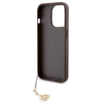 Guess 4G Charm Zadní Kryt pro iPhone 15 Pro Tone on Tone Brown