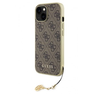 Guess 4G Charm Zadní Kryt pro iPhone 15 Brown