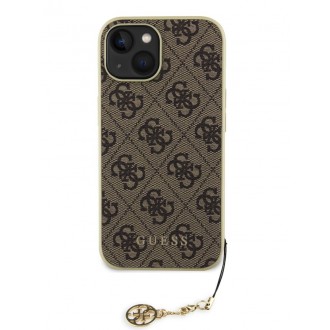Guess 4G Charm Zadní Kryt pro iPhone 15 Brown