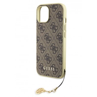 Guess 4G Charm Zadní Kryt pro iPhone 15 Brown