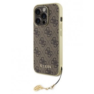 Guess 4G Charm Zadní Kryt pro iPhone 15 Pro Brown
